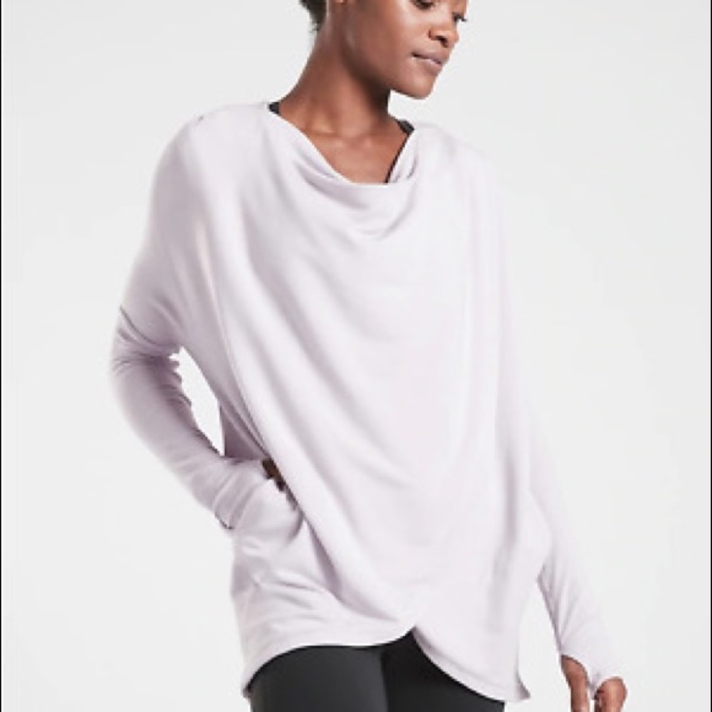 Athleta Purana Asymmetrical Hooded Wrap Sweatshirt